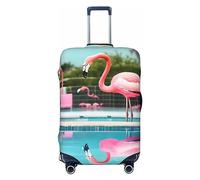 axzttupy Funda para maleta grande con estampado de flamencos y piscinas, se adapta a casi cualquier equipaje, protector de equipaje de viaje personalizado, Black, L