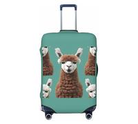 axzttupy Funda para maleta grande con estampado de llama de alpaca que se adapta a casi cualquier equipaje, protector de equipaje de viaje personalizado, Black, XL