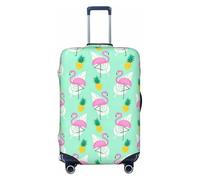axzttupy Funda para maleta grande con estampado de piñas y flamencos rosas que se adapta a casi cualquier equipaje, protector de equipaje de viaje personalizado, Black, XL