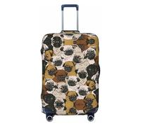 axzttupy Funda para maleta grande con impresión de imagen de pug que se adapta a casi cualquier equipaje, protector de equipaje de viaje personalizado, Black, S