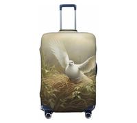 axzttupy Grass and Dove 2 - Funda para maleta grande con estampado de hierba y paloma que se adapta a casi cualquier equipaje, protector de equipaje de viaje personalizado, Black, L