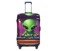 axzttupy Green Alien 2 - Funda para maleta grande con estampado de alienígenas que se adapta a casi cualquier equipaje, protector de equipaje de viaje personalizado, Black, S
