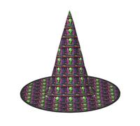 axzttupy Green Alien 2 - Sombrero de bruja unisex con estampado de Alien 2, accesorio para carnaval, fiestas, cosplay y festividades