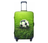 axzttupy Green Grass - Funda para maleta grande con estampado de fútbol que se adapta a casi cualquier equipaje, protector de equipaje de viaje personalizado, Black, L