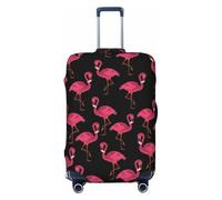 axzttupy Hermosa funda grande con estampado de flamencos rosados que se adapta a casi cualquier equipaje, protector de equipaje de viaje personalizado, negro, M, Negro, M