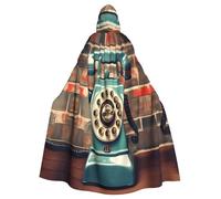 axzttupy Inglaterra Reino Unido Retro London Telephones Print Unisex Halloween Capa con capucha de longitud completa para disfraces medieval renacentista cosplay