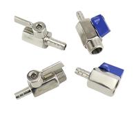 AXZWCEIGZ 1 Uds 1/8 1/4 3/8 1/2 3/4 Hembra Macho a Manguera de 6-20mm Mini Bola Acero Inoxidable 304 con Mango(Bspt Male-Blue Handle-18mm)