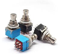 AXZWCEIGZ Botón de Interruptor de Encendido 9 Pin Efectos de la Guitarra Caja de Pedal de Pedal pisoteado 3pdt Cambiar Verdadero Bypass(Body Color -Blue)