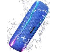 AY Altavoz Bluetooth Potente, IPX7 Impermeable Altavoz Bluetooth 5.3 Portatil con Luz LED de Color y Graves Ricos, Maridaje Doble, Micrófono, Autonomía de 24H para Exteriores, Hogar, Fiesta