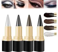 Ay-ky Long Wear Gel Eyeliner,Black Brown Silver Gray Gel Eyeliner Pencil - Long Wear Gel Eyeliner,Smooth Matte Coffee Eye-liner Pencil Tattoo Eyeliner Pen Makeup Eye-liners (4Pcs)