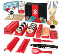 Aya Sushi Maker 3 - Asistente de IA - Recetas - 25 Piezas - Utensilios Para Hacer Sushi - Tutoriales En Vídeo - Kit Con Cuchillo De Sushi y Estera de bambú - Fácil Y Divertida - Maki Nigiri
