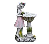 Ayaaa Luz Solar Ángel de la Guarda Flor Hada Resina Solar Figura de ángel Escultura Jardín Impermeable Villa Jardín Decoración de jardín Estatua Flor Hada Lámpara Solar