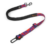 AYADA Cinturon Perro Coche Seguridad Ajustable Amortiguació Elástico Nylon,Arnes Coche Perro Homologado Viaje Correa Reflectante Accesorios Mosquetón Mascotas Gato (Rojo)