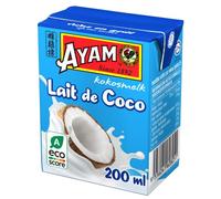 AYAM Leche de coco auténtico, sabor auténtico, coco fresco, alta calidad, nutrición saludable, leche vegetal, sin lactosa, sin gluten, sin conservantes, paquete de 6 unidades