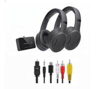 Ayaminolk Auriculares Inalámbricos para TV con Transmisor 2.4G 1 a 2, Baja Latencia Inmersivo para Personas Mayores, Compatible con Óptica Coaxial USB RCA AUX Bluetooth 5.4, Alcance 50m, 5 Modos EQ
