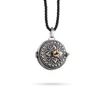 Ayana Crystals Medallón de manifestación de Bali | Plata balinesa hecha a mano | Joyería ritual sagrada con pétalos de bambú para intenciones, Regular, Plata esterlina, Citrino