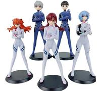 Ayanami Rei, Asuka Langley Shikinami Figura 5 piezas de anime de pie 15 cm / 5,9 pulgadas hechos a mano, modelo de personaje de PVC de decoración