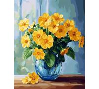 AYAOYANGGO Alfombra Anudada Para Hacer Flores En Un Jarrón Manualidades Para Hacer Alfombras Diy Para Adultos Con Lienzo Impreso A Color，Juego De Bordado A Crochet，Decoración Del Hogar. 33x45in