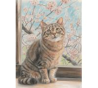 AYAOYANGGO Animal Alfombra Anudada Para Hacer Boceto De Gato Kit De Alfombras Con Gancho De Pestillo Diy，Kits De Bordado De Punto De Cruz，Manualidades Para Decoración Del Hogar. 21x29in