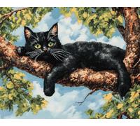 AYAOYANGGO Animal Alfombra Anudada Para Hacer Gato Negro En El Árbol Kit De Punto De Cruz Para Niños Y Adultos，Kit Para Hacer Alfombras Con Aguja De Pestillo，Set Crochet Para Tapiz 35x46in