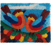 AYAOYANGGO Animal Alfombra Anudada Para Hacer Pájaro De Dibujos Animados Kit Para Hacer Alfombras，Kits De Bordado De Punto De Cruz，Manualidades De Costura Para Decoración Del Hogar 31x63in