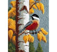 AYAOYANGGO Animal Alfombra Anudada Para Hacer Pájaros Y Árboles Kit De Alfombras De Ganchillo，Kits De Punto De Cruz，Manualidades，Regalos，Felpudos，Decoración，Lienzo Para Hacer Tapiz 33x45in