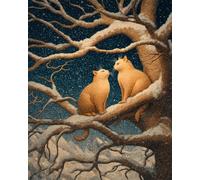 AYAOYANGGO Animal Diy Juego De Bordado Con Cuentas Gato En La Nieve Kit De Manualidades Con Bordado,Tapiz 3D,Kits De Punto De Cruz Con Cuentas 60x80cm