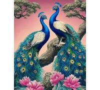 AYAOYANGGO Animal Diy Juego De Bordado Con Cuentas Pavo Real De Anime Bead Embroidery Kit De Bricolaje Con Cuentas,Kit De Punto De Cruz Hecho A Mano,Arte Con Agujas 60x80cm