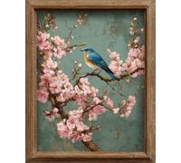 AYAOYANGGO Animal Diy Juego De Cuentas Para Bordar Árboles En Flor Y Pájaros Kit De Bordado De Cuentas Para Principiantes,Juego De Costura,Patrón Preimpreso,Decoración De Pared 50x60cm