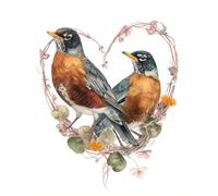 AYAOYANGGO Animal Diy Juego De Cuentas Para Bordar Pájaros Y Corazones Kit De Bordado De Cuentas Para Principiantes,Juego De Costura,Patrón Preimpreso,Decoración De Pared 60x80cm