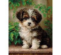 AYAOYANGGO Animal Diy Juego De Cuentas Para Bordar Perro De Dibujos Animados Bead Embroidery Kit De Bricolaje Con Cuentas,Kit De Punto De Cruz Hecho A Mano,Arte Con Agujas 50x60cm