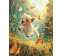 AYAOYANGGO Animal Diy Kit De Bordado Con Cuentas Perros Jugando Bead Embroidery Kit De Bricolaje Con Cuentas,Kit De Punto De Cruz Hecho A Mano,Arte Con Agujas 40x50cm