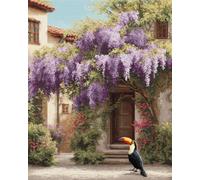 AYAOYANGGO Animal Diy Kit De Punto De Cruz Con Cuentas Árboles En Flor Y Tucanes Kit De Bordado Con Cuentas Para Adultos,Kits De Punto De Cruz A Mano, 60x80cm