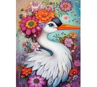 AYAOYANGGO Animal Diy Kit De Punto De Cruz Con Cuentas Pájaros Y Flores Kit De Bordado Con Cuentas Para Adultos,Kits De Punto De Cruz A Mano, 50x60cm