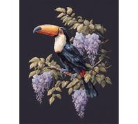 AYAOYANGGO Animal Diy Kits De Bordado Con Cuentas Loros Y Flores Bead Embroidery Kit De Bricolaje Con Cuentas,Kit De Punto De Cruz Hecho A Mano,Arte Con Agujas 50x60cm