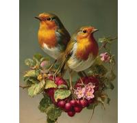 AYAOYANGGO Animal Diy Kits De Bordado Con Cuentas Pájaros Y Corazones Kit De Bordado Con Cuentas Para Adultos,Kits De Punto De Cruz A Mano, 60x80cm