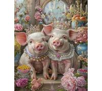 AYAOYANGGO Animal Diy Kits De Punto De Cruz Con Cuentas Cerdo De Fantasía Kit De Manualidades Con Bordado,Tapiz 3D,Kits De Punto De Cruz Con Cuentas 50x60cm