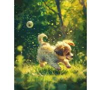 AYAOYANGGO Animal Diy Kits De Punto De Cruz Con Cuentas Perros Jugando Bead Embroidery Kit De Bricolaje Con Cuentas,Kit De Punto De Cruz Hecho A Mano,Arte Con Agujas 40x50cm