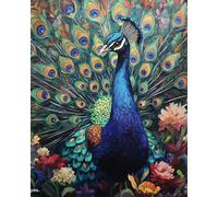 AYAOYANGGO Animal Diy Kits De Punto De Cruz Con Cuentas Pintura Al Óleo De Pavo Real Kit De Manualidades Con Bordado,Tapiz 3D,Kits De Punto De Cruz Con Cuentas 40x50cm