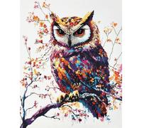 AYAOYANGGO Animal Kit De Alfombra Anudada Búho Colorido Kit De Alfombras Con Gancho De Pestillo Diy，Kits De Bordado De Punto De Cruz，Manualidades Para Decoración Del Hogar. 23x16in