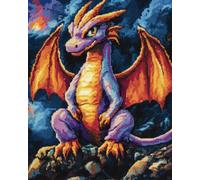 AYAOYANGGO Animal Kit De Alfombra Anudada Dragón Colorido Kit Para Hacer Alfombras，Kits De Bordado De Punto De Cruz，Manualidades De Costura Para Decoración Del Hogar 23x35in