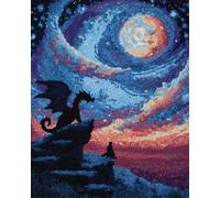 AYAOYANGGO Animal Kit De Alfombra Anudada Dragón De Anime Kit Para Hacer Alfombras Diy Para Adultos Y Niños，Kits De Punto De Cruz，Bordado De Tapiz Para Principiantes，Decoración Del Hogar. 35x46in