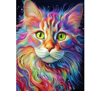 AYAOYANGGO Animal Kit De Alfombra Anudada Gato De Color Kit De Punto De Cruz Para Niños Y Adultos，Kit Para Hacer Alfombras Con Aguja De Pestillo，Set Crochet Para Tapiz 23x35in