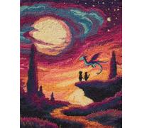 AYAOYANGGO Animal Kit De Crochet Dragón De Anime Manualidades Para Hacer Alfombras Diy Para Adultos Con Lienzo Impreso A Color，Juego De Bordado A Crochet，Decoración Del Hogar. 23x16in