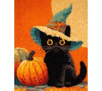 AYAOYANGGO Animal Kit De Crochet Gato Y Calabaza Kit Para Hacer Alfombras Diy Para Adultos Y Niños，Kits De Punto De Cruz，Bordado De Tapiz Para Principiantes，Decoración Del Hogar. 21x29in