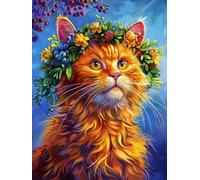 AYAOYANGGO Animal Kit De Crochet Gatos Y Flores Kit Para Hacer Alfombras，Kits De Bordado De Punto De Cruz，Manualidades De Costura Para Decoración Del Hogar 33x45in