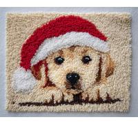 AYAOYANGGO Animal Kit De Crochet Perro De Navidad Manualidades Para Hacer Alfombras Diy Para Adultos Con Lienzo Impreso A Color，Juego De Bordado A Crochet，Decoración Del Hogar. 23x35in