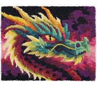 AYAOYANGGO Animal Kit De Gancho De Pestillo Dragón De Dibujos Animados Kit De Punto De Cruz Para Niños Y Adultos，Kit Para Hacer Alfombras Con Aguja De Pestillo，Set Crochet Para Tapiz 35x46in