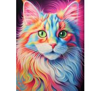 AYAOYANGGO Animal Kit De Gancho De Pestillo Gato De Fantasía Kit De Alfombras Con Gancho De Pestillo Diy，Kits De Bordado De Punto De Cruz，Manualidades Para Decoración Del Hogar. 33x45in