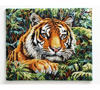AYAOYANGGO Animal Kit Punto De Cruz Retrato De Un Tigre Kits De Punto De Cruz Diy Para Adultos Con Agujas，Tijeras Y Enhebrador，Preimpresos Para Decorar La Pared Del Hogar. 11CT 80x100cm